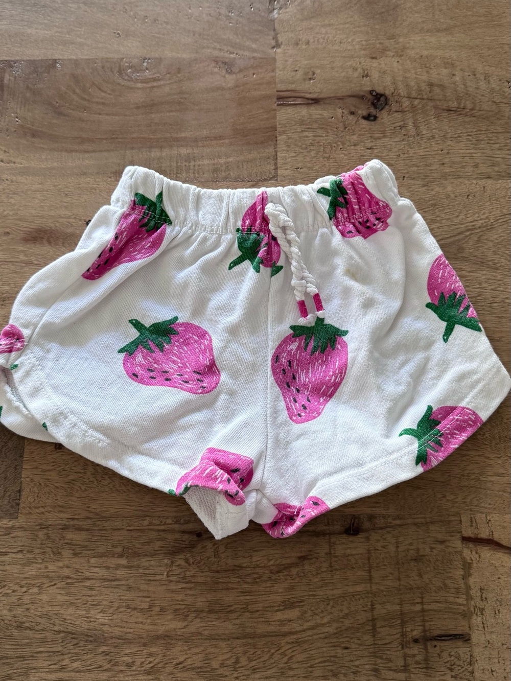 Zara Kids White Strawberry Print Shorts summer cute novelty sz 2-3 years